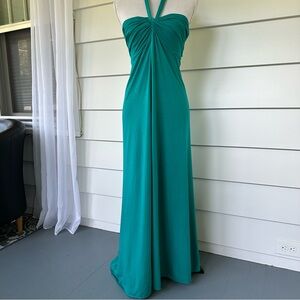 VS Bra Tops maxi halter dress, green, VGUC
